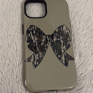 Stylish Bow Design Phone Case - Tan I phone 14